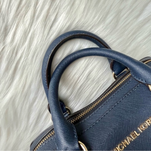 Michael Kors Blue Saffiano Small Satter Calf Handbag - Picture 3 of 8